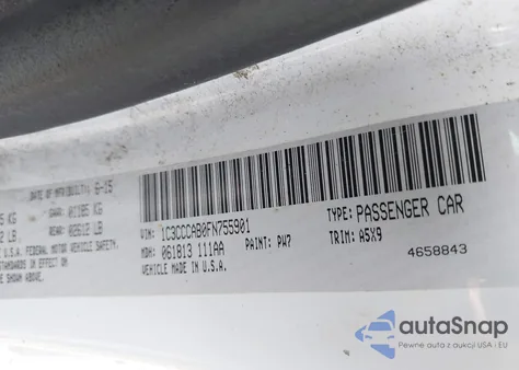 2015 Chrysler 200 Limited from USA, damaged, VIN 1C3CCCAB0FN755901